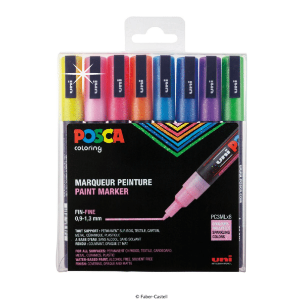 Posca PC-3M Glitter Acrylmarker Set 8