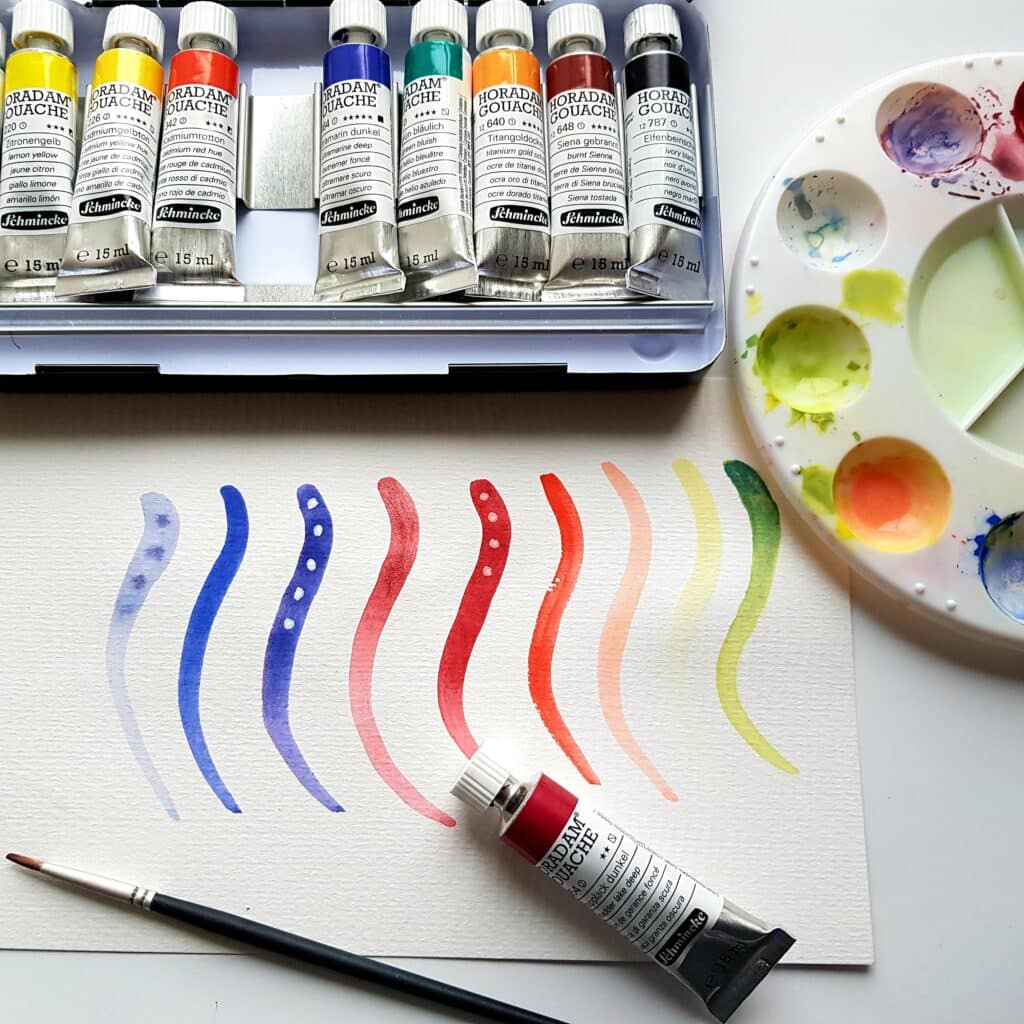 Malen mit Gouache-Farben